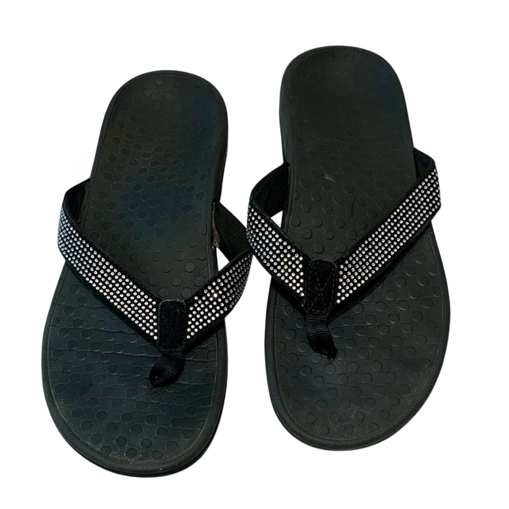 VIONIC Rhinestone Comfort Flip Flops Sz 10